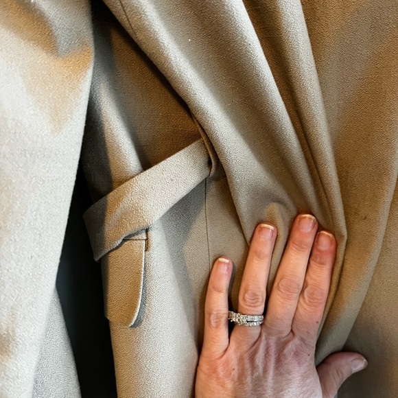 Ann Taylor Women's Beige Blazer with Tie Waist Petite 4 Linen Blend - Picture 9 of 11